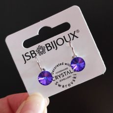 Náušnice RIVOLI klapky 8mm - Heliotrope
