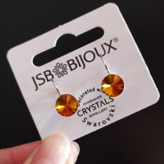 Náušnice RIVOLI klapky 8mm - Topaz