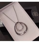 Ocelový náhrdelník s krystaly Swarovski dvojitý ovál