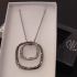 Ocelový náhrdelník s krystaly Swarovski dvojitý čtverec