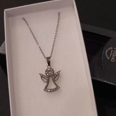 Ocelový náhrdelník s krystaly Swarovski anděl II