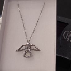 Ocelový náhrdelník s krystaly Swarovski anděl III