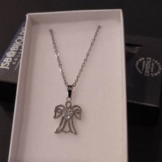 Ocelový náhrdelník s krystaly Swarovski anděl VI