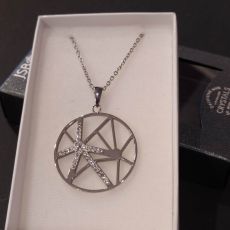 Ocelový náhrdelník s krystaly Swarovski zdobené kolečko