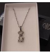 Ocelový náhrdelník s krystaly Swarovski pejsek