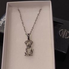 Ocelový náhrdelník s krystaly Swarovski pejsek
