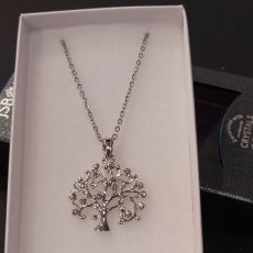 Ocelový náhrdelník s krystaly Swarovski strom života II