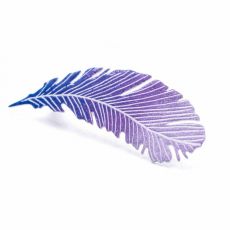 Brož smaltovaná - pírko fialové