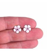 Náušnice smaltované - květ růže