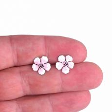 Náušnice smaltované - květ růže