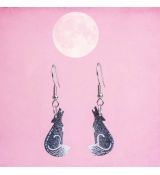 Náušnice smaltované - vlci III