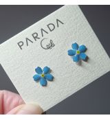 Náušnice smaltované - pomněnka