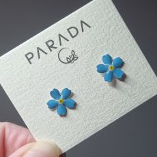 Náušnice smaltované - pomněnka