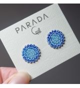 Náušnice smaltované - květinky střapatá