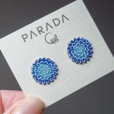 Náušnice smaltované - květinky střapatá