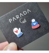 Náušnice smaltované - rukavice a čepice