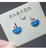 Náušnice smaltované - plachetnice