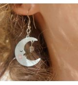 Náušnice smaltované - měsíc