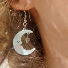Náušnice smaltované - měsíc