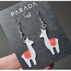 Náušnice smaltované - lama