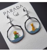 Náušnice smaltované - princ a liška