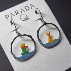 Náušnice smaltované - princ a liška