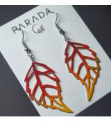 Náušnice smaltované - lístky podzimní