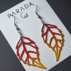 Náušnice smaltované - lístky podzimní