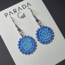 Náušnice smaltované - květinka třapatá