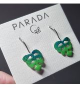 Náušnice smaltované - monstera