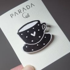 Brož smaltovaná - kávička II