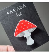 Brož smaltovaná - muchomůrka