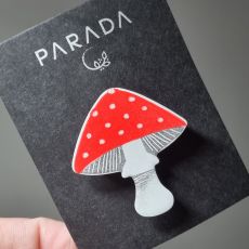 Brož smaltovaná - muchomůrka