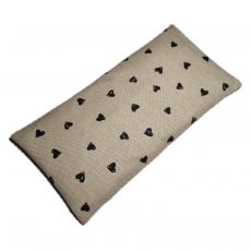 Polštář nahřívací pohankový režný - srdíčka černá