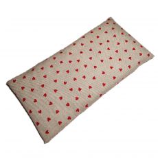 Polštář nahřívací pohankový režný - srdíčka červená