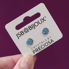 Náušnice Crystals by Preciosa 8mm - Aqua