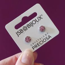 Náušnice Crystals by Preciosa 8mm - Rosa