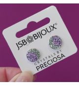 Náušnice Crystals by Preciosa 12mm - Violet/Chrysolite