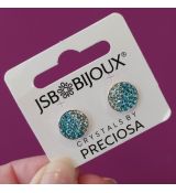 Náušnice Crystals by Preciosa 12mm - Aqua/Chrysolite