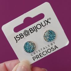 Náušnice Crystals by Preciosa 12mm - Aqua/Chrysolite