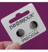 Náušnice Crystals by Preciosa 12mm - Jet/Chrystal