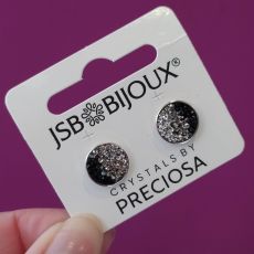 Náušnice Crystals by Preciosa 12mm - Jet/Chrystal