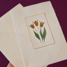 Blahopřání ruční papír - tulipány II