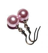 Náušnice perličky 12mm - růžové světle