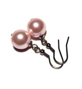 Náušnice perličky 12mm - růžové meruňkové