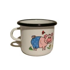 Smaltovaný hrneček NA STATKU - 150 ml